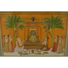 Lord Krishna, Nand and Yashoda, disc on the head